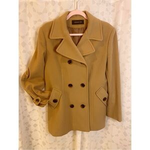 Jones New York Women's Wool and Cashmere Tan Peacoat